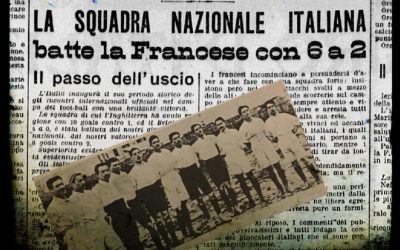 1910:  la prima partita della  Nazionale di calcio:  battuta la Francia  per 6-2 